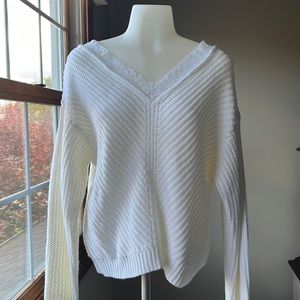 Cream Knit Lace Sweater